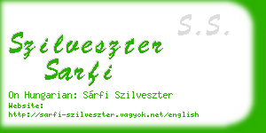 szilveszter sarfi business card