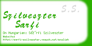 szilveszter sarfi business card